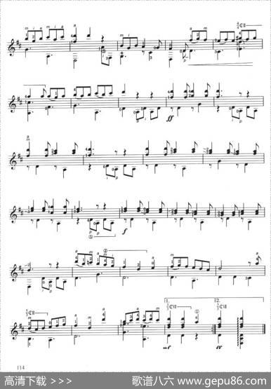 古典吉他考级七级外国乐曲B组（2、卡纳利奥斯）|桑斯
