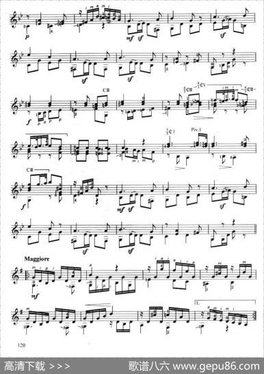 古典吉他考级七级外国乐曲C组（1、夏天的最后一朵玫瑰）|朱利亚尼