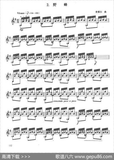 古典吉他考级八级练习曲（2首）