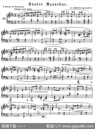 QuatreMazurkasOp.30（4首玛祖卡舞曲·1）|肖邦-chopin
