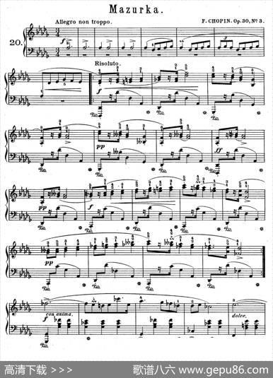 QuatreMazurkasOp.30（4首玛祖卡舞曲·3）|肖邦-chopin