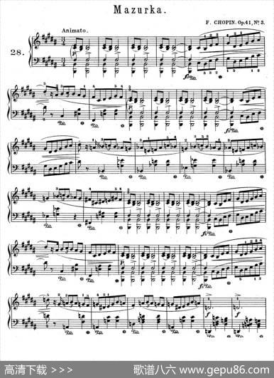 QuatreMazurkasOp.41（4首玛祖卡·3）|肖邦-chopin