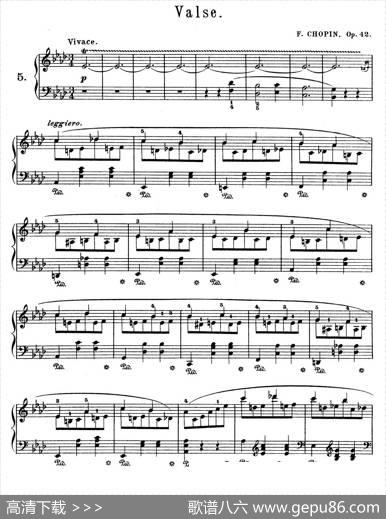 GrandeValseinA-flatMajorOp.42（降A大调华丽圆舞曲）|肖邦-chopin