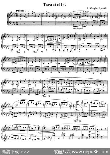 TarantelleinA-flatMajorOp.43（降A大调塔兰泰拉舞曲）|肖邦-chopin