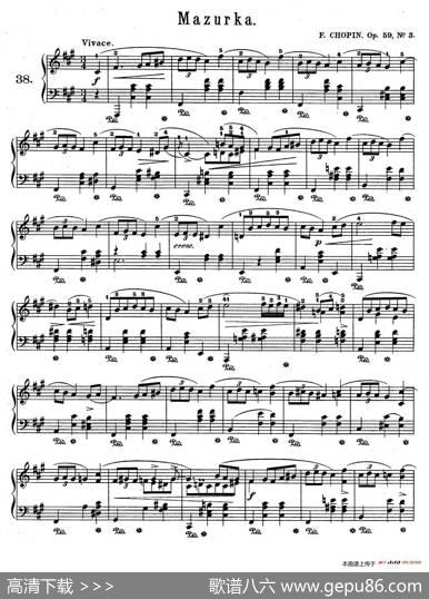 TroisMazurkasOp.59（3首玛祖卡舞曲·3）|肖邦-chopin