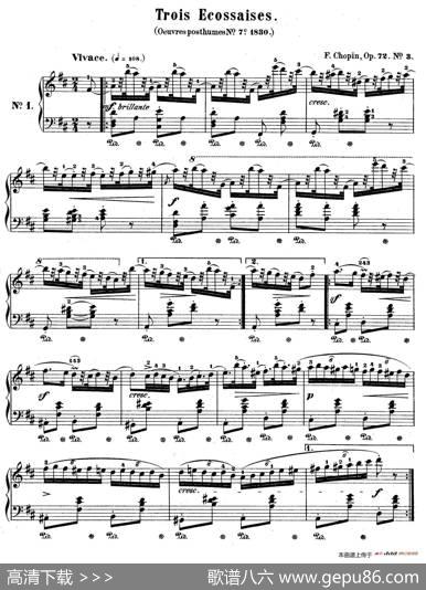 TroisEcossaisesOp.72-3（3首埃科塞斯舞曲）|肖邦-chopin