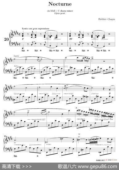Nocturneinc-sharpMinorOp.posth（升c小调夜曲）|肖邦-chopin