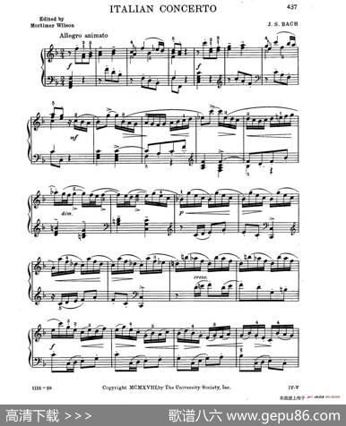 ItalianConcertoBWV971（意大利协奏曲）|约翰·塞巴斯蒂安·巴赫（J.S.Bach,