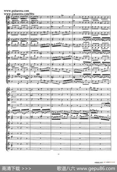 为四架古钢琴而作的a小调协奏曲BWV1065（总谱）|约翰·塞巴斯蒂安·巴赫原曲、布索尼改编