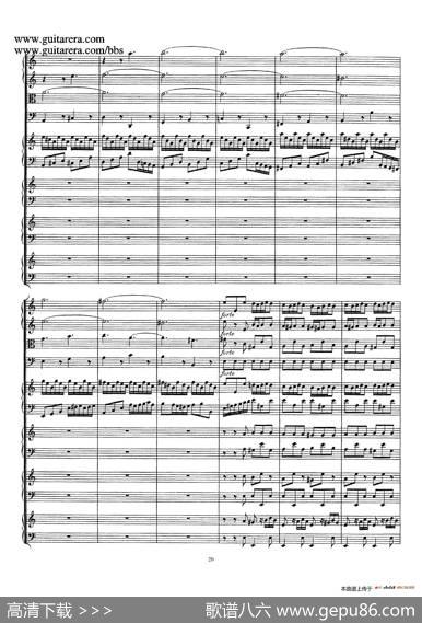 为四架古钢琴而作的a小调协奏曲BWV1065（总谱）|约翰·塞巴斯蒂安·巴赫原曲、布索尼改编