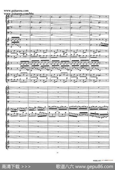 为四架古钢琴而作的a小调协奏曲BWV1065（总谱）|约翰·塞巴斯蒂安·巴赫原曲、布索尼改编