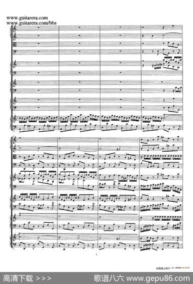 为四架古钢琴而作的a小调协奏曲BWV1065（总谱）|约翰·塞巴斯蒂安·巴赫原曲、布索尼改编