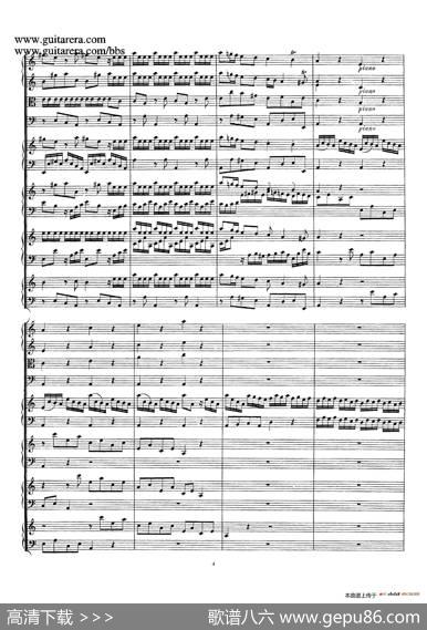为四架古钢琴而作的a小调协奏曲BWV1065（总谱）|约翰·塞巴斯蒂安·巴赫原曲、布索尼改编