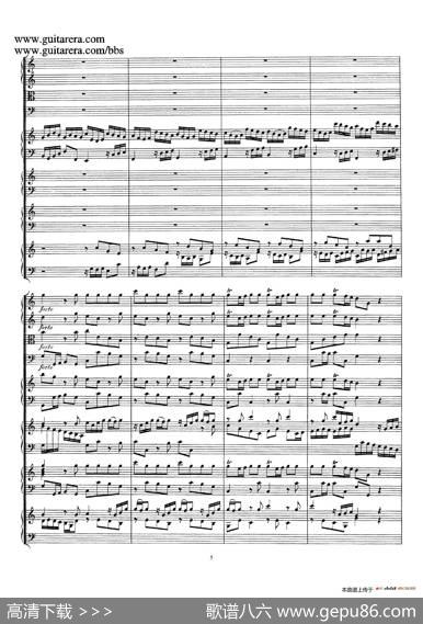 为四架古钢琴而作的a小调协奏曲BWV1065（总谱）|约翰·塞巴斯蒂安·巴赫原曲、布索尼改编