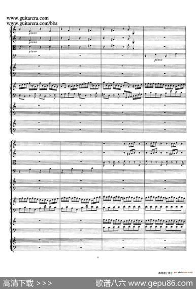 为四架古钢琴而作的a小调协奏曲BWV1065（总谱）|约翰·塞巴斯蒂安·巴赫原曲、布索尼改编