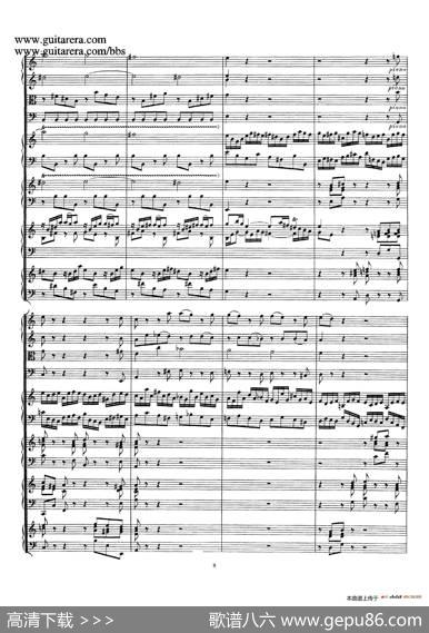 为四架古钢琴而作的a小调协奏曲BWV1065（总谱）|约翰·塞巴斯蒂安·巴赫原曲、布索尼改编