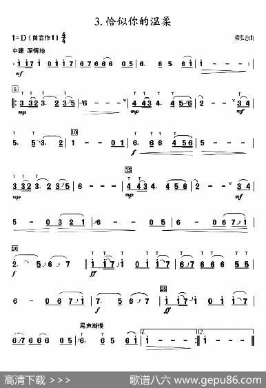 葫芦丝教学曲集：恰似你的温柔|梁弘志曲、周成龙编曲