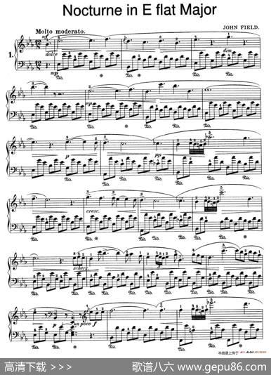 NocturneNo.1inE-flatMajor（降E大调第一号夜曲）|约翰·菲尔德（JohnField）