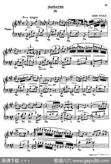 NocturneNo.4inAMajor（A大调第四号夜曲）|约翰·菲尔德（JohnField）