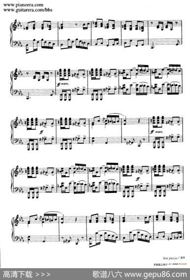 SixPiecesonSpanishFolksongsH.125（6首西班牙民谣小品·5.东方进行曲Marchaoriental）|恩里克·格拉那多斯（EnriqueGranados）