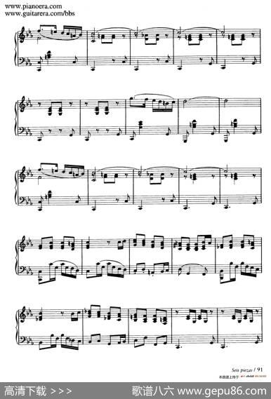 SixPiecesonSpanishFolksongsH.125（6首西班牙民谣小品·5.东方进行曲Marchaoriental）|恩里克·格拉那多斯（EnriqueGranados）