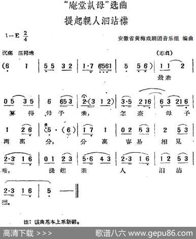“庵堂认母”选曲：提起亲人泪沾襟|安徽省黄梅戏剧团音乐组编曲