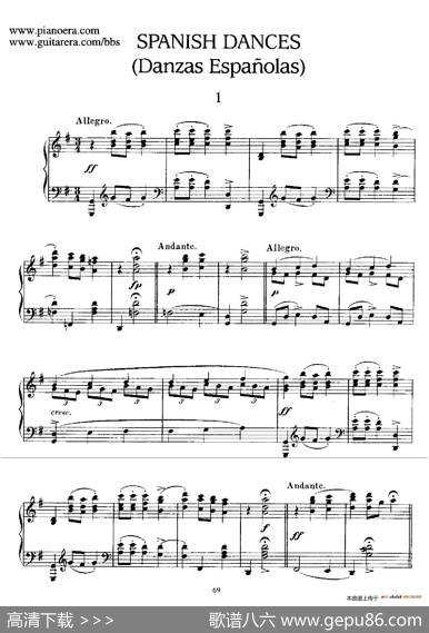 12SpanishDansesOp.37（12首西班牙舞曲·1）|恩里克·格拉那多斯（EnriqueGranados）