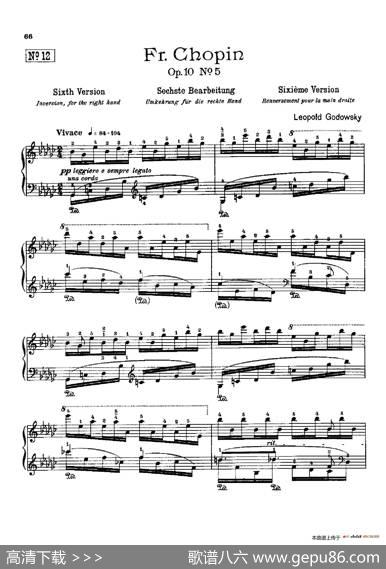 53首以肖邦练习曲为素材而作的练习曲（No.12）|里奥鲍尔德·戈多夫斯基