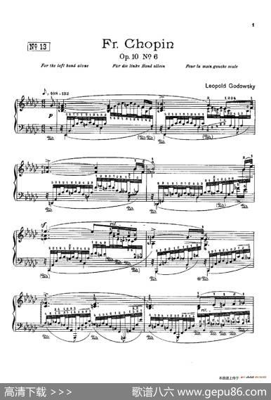 53首以肖邦练习曲为素材而作的练习曲（No.13）|里奥鲍尔德·戈多夫斯基