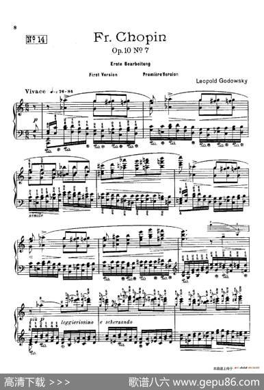 53首以肖邦练习曲为素材而作的练习曲（No.14）|里奥鲍尔德·戈多夫斯基