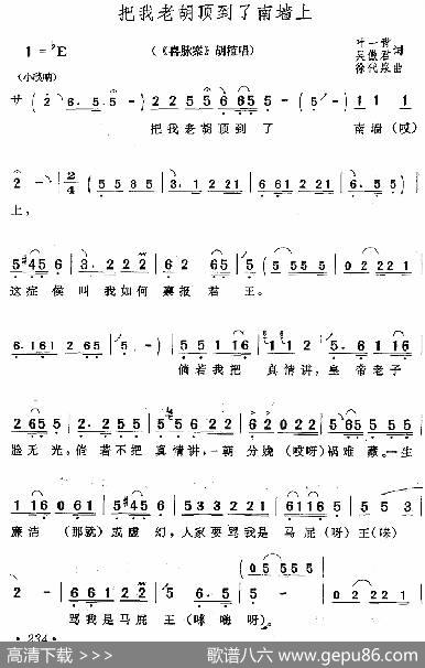 把我老胡顶到了南墙上（《喜脉案》胡植唱段） - 叶一青、吴傲君|徐代泉
