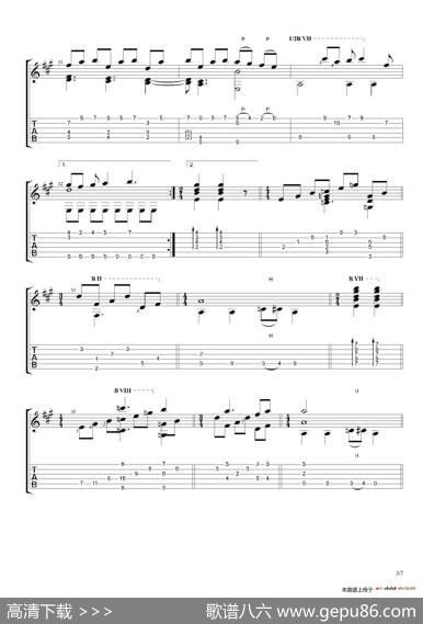 古典吉他：TheBeatles：HereComesTheSun
