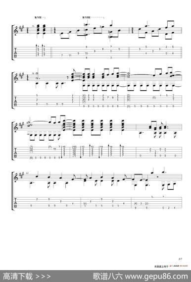 古典吉他：TheBeatles：HereComesTheSun