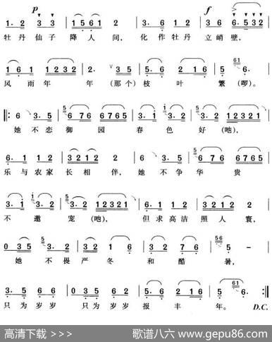 银屏奇花白牡丹（李定元词袁启顺曲） - 李定元|袁启顺