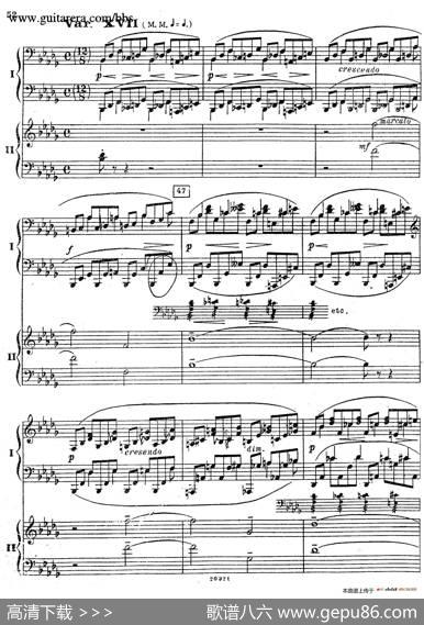 RhapsodyOnAThemeOfPaganiniOp.43（帕格尼尼主题狂想曲·双钢琴）（P41——60）|谢尔盖·拉赫玛尼诺夫(SergeiRachmaninov）