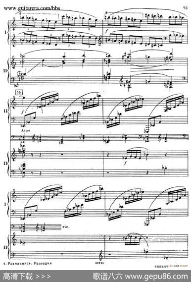 RhapsodyOnAThemeOfPaganiniOp.43（帕格尼尼主题狂想曲·双钢琴）（P61——87）|谢尔盖·拉赫玛尼诺夫(SergeiRachmaninov）