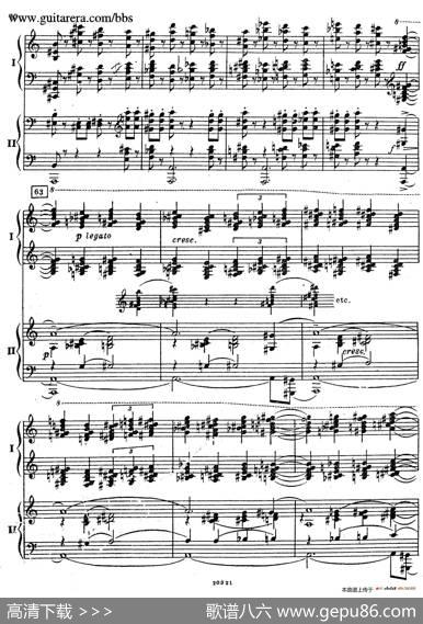RhapsodyOnAThemeOfPaganiniOp.43（帕格尼尼主题狂想曲·双钢琴）（P61——87）|谢尔盖·拉赫玛尼诺夫(SergeiRachmaninov）