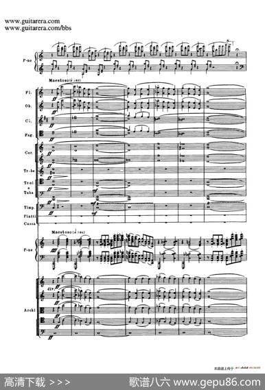 c小调第二钢琴协奏曲Op.18（第三乐章总谱P25——37）|谢尔盖·拉赫玛尼诺夫(SergeiRachmaninov）