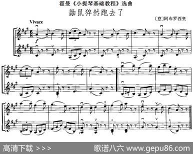 霍曼《小提琴基础教程》选曲：鼬鼠猝然跑去了（二重奏）|[意]阿布罗西奥