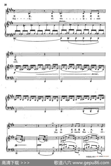 声乐教学曲库4-[德-奥]6菩提树（正谱） - 威廉·缪斯|F·舒伯特