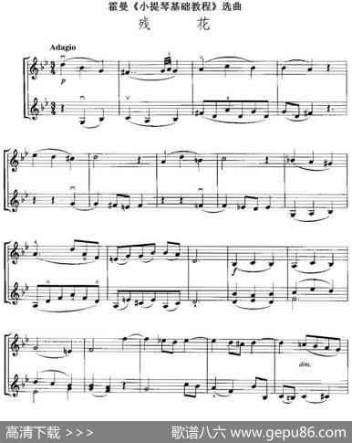 霍曼《小提琴基础教程》选曲：残花（二重奏）