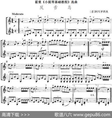霍曼《小提琴基础教程》选曲：反舌岛（二重奏）|[意]阿布罗西奥
