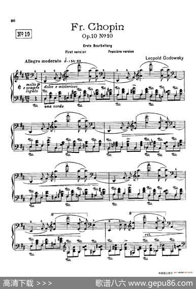 53首以肖邦练习曲为素材而作的练习曲（No.19）|里奥鲍尔德·戈多夫斯基