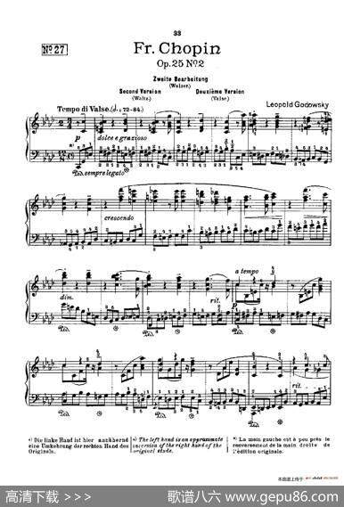 53首以肖邦练习曲为素材而作的练习曲（No.27）|里奥鲍尔德·戈多夫斯基