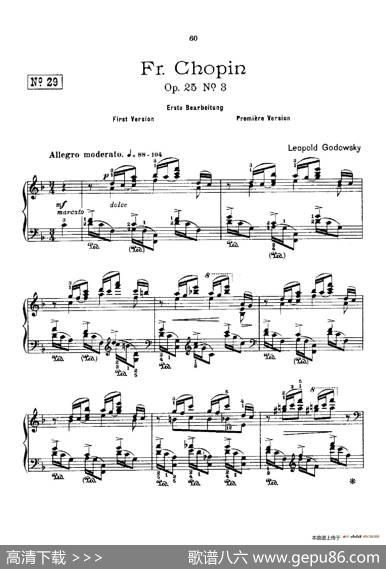 53首以肖邦练习曲为素材而作的练习曲（No.29）|里奥鲍尔德·戈多夫斯基