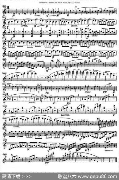 贝多芬第四号小提琴奏鸣曲a小调op.23