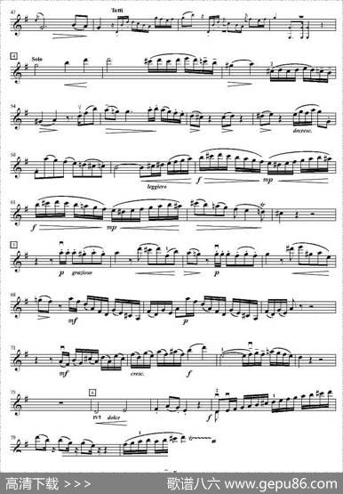 莫扎特第三小提琴协奏曲（第一乐章、小提琴分谱）