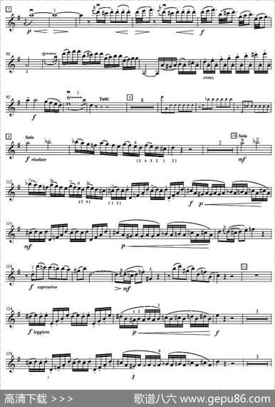 莫扎特第三小提琴协奏曲（第一乐章、小提琴分谱）