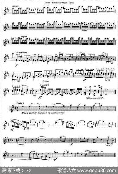 维瓦尔第D大调小提琴奏鸣曲