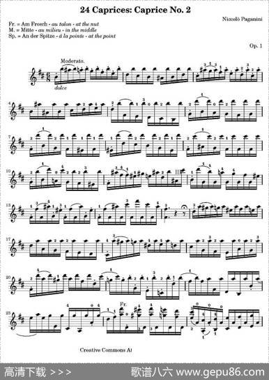 帕格尼尼24首随想曲No.2